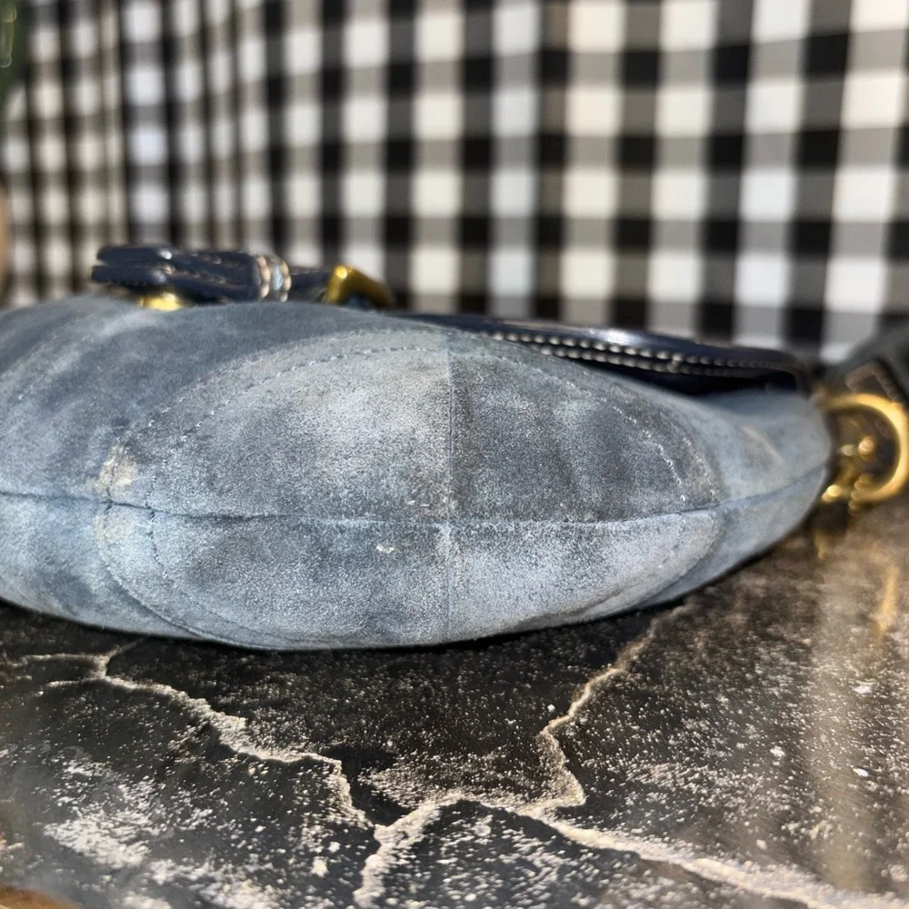 Coach Smokey Blue Suede Soho Crossbody Shoulder Bag 2004 Y2K - Picture 4 of 10